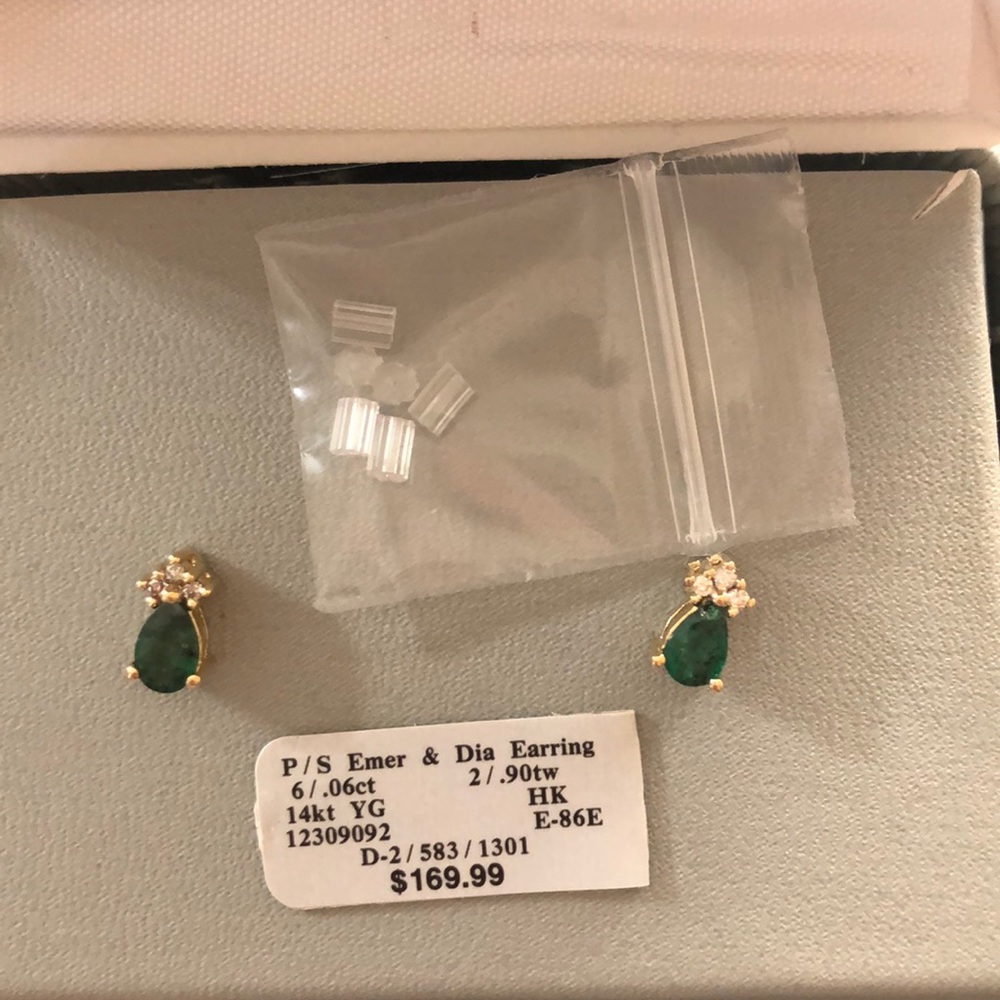 Emerald and Diamond Earrings